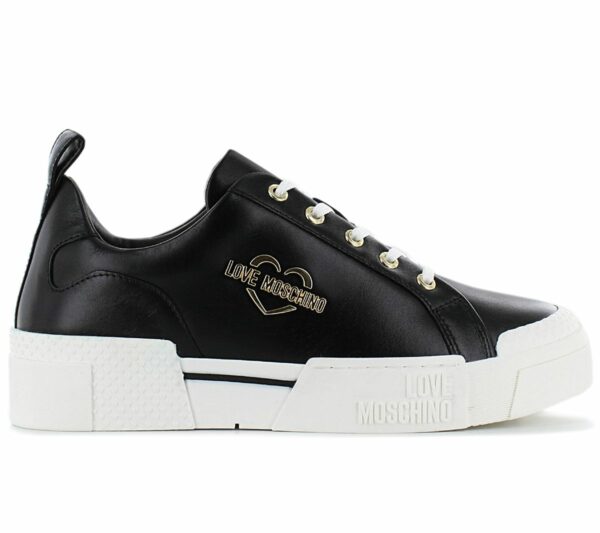 LOVE MOSCHINO Sneakers Leather - Damen Schuhe Leder Schwarz JA15625G0EIA0000