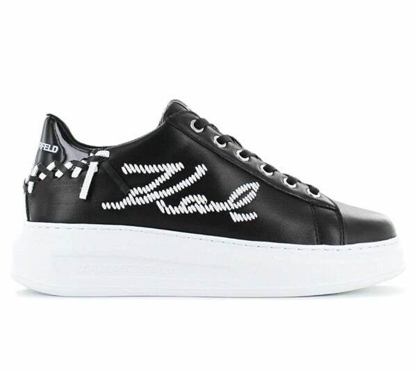 Karl Lagerfeld Kapri Whipstitch - Damen Schuhe Sneaker Leder Schwarz KL62572-000